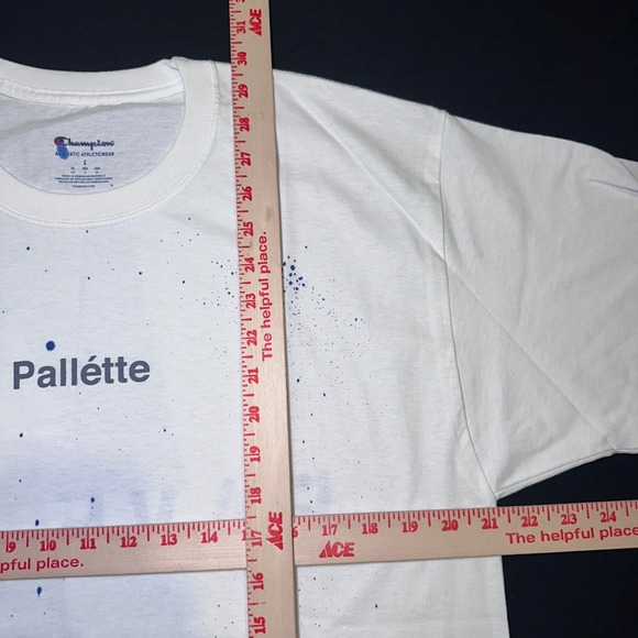 Pallette Pavelow Champion T-Shirt Mens L Lightning Bolt‎ White Essentials 18-19 - Picture 10 of 13